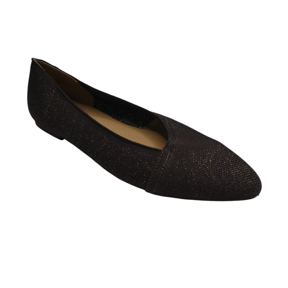 Hush Puppies Medium Moyan Brown Gold Knit Pointy Toe‎ Flats Womens 9